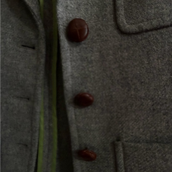 J. Crew Gray Wool Blazer with Pink & Green Trim - Picture 2 of 7